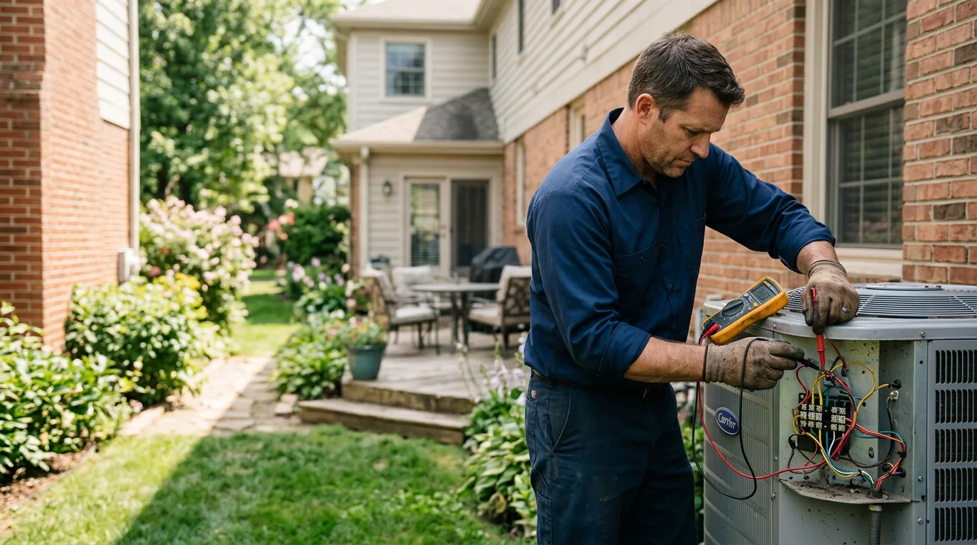 HVAC technician working near Sand Springs, OK